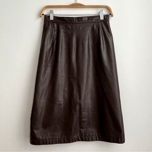 ☆ vintage leather midi skirt